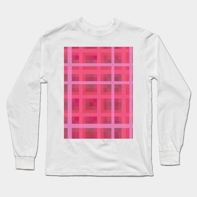 Dark Pink Plaid Long Sleeve T-Shirt by PSCSCo